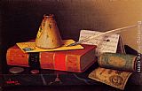 William Michael Harnett Canvas Paintings - Still Life Writing Table